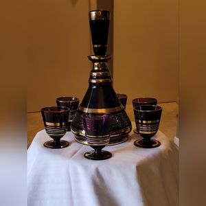 Vintage decanter with glasses